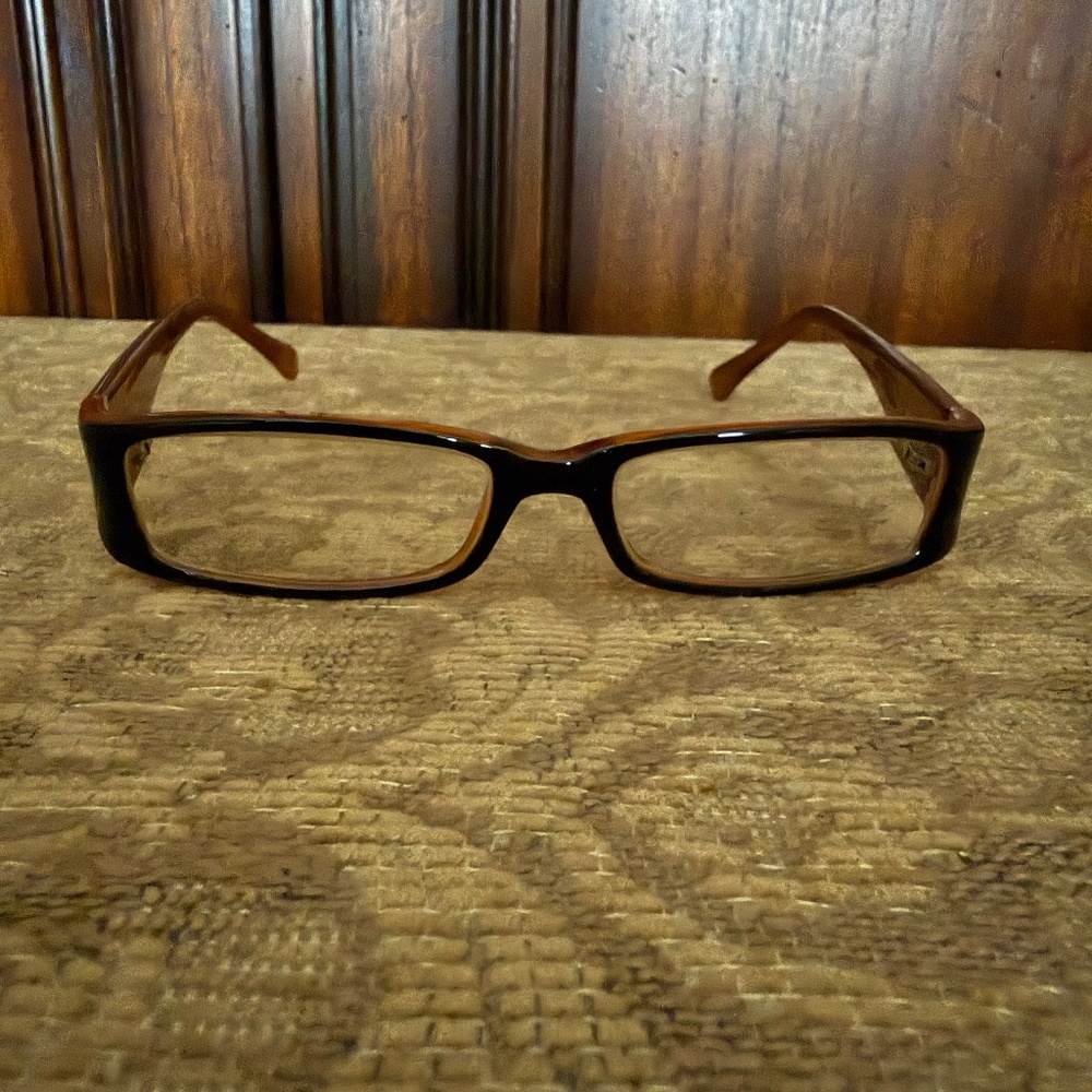 Women's Reality Square Frame Brown & Amber Reading Glasses +3.75 Strength